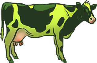 Grüne Bio-Kuh